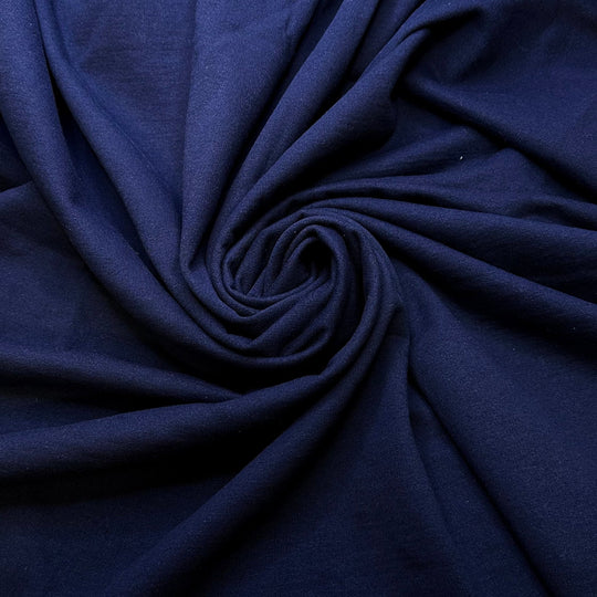 Cold Fall Nights - Jersey Fleece Polyester Blend Knit - Dark Navy - 2M Bundle - True Deadstock fabric Fabric by private - Sustainable Textile | FABCYCLE