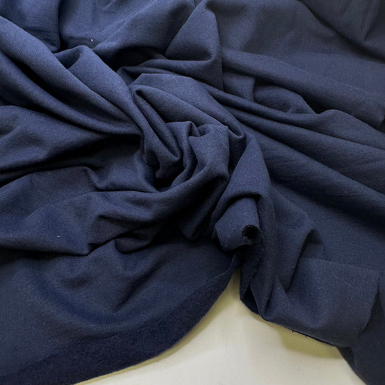 Cold Fall Nights - Jersey Fleece Polyester Blend Knit - Dark Navy - 2M Bundle - True Deadstock fabric Fabric by private - Sustainable Textile | FABCYCLE
