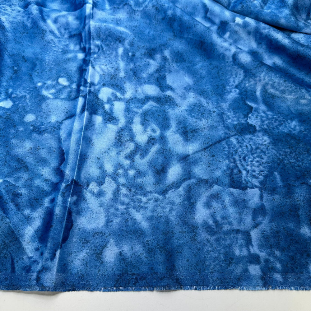Cold Plunge - Sateen Poly Woven - Blue Abstract - 1.3M Bundle - True Deadstock fabric Fabric by private - Sustainable Textile | FABCYCLE