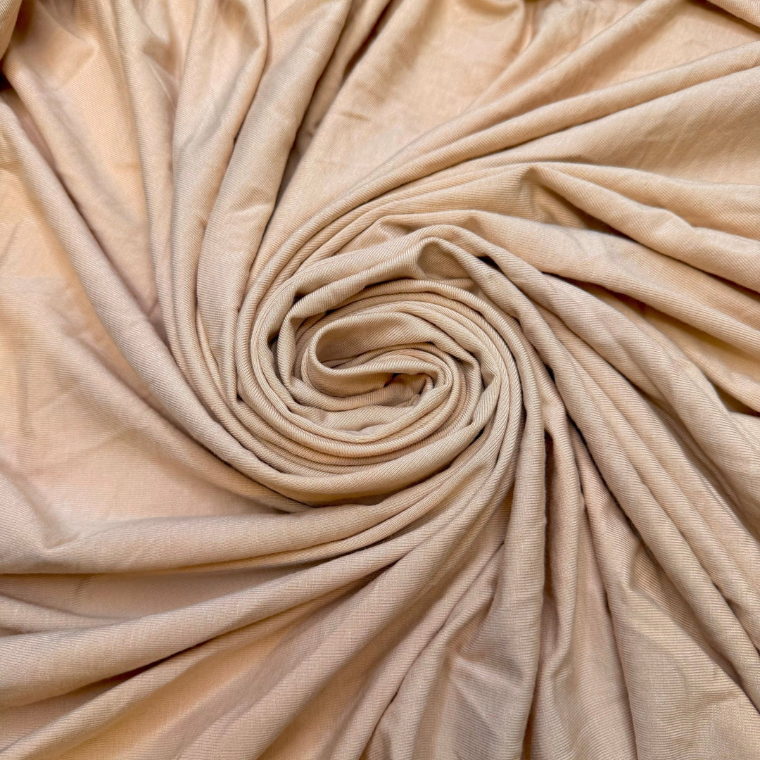 Collecting Tree Sap - Jersey Bamboo Blend Knit - Light Beige - 1M Bundle - True Deadstock fabric Fabric by private - Sustainable Textile | FABCYCLE
