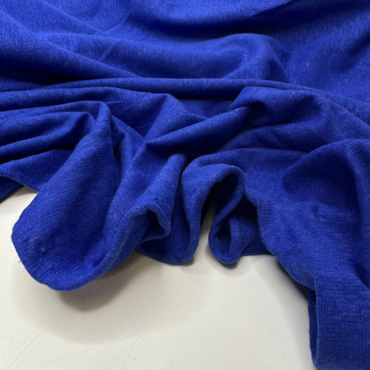 Colour Therapy - Jersey Linen Blend Knit - Cobalt Blue - 2.4M Bundle - True Deadstock fabric Fabric by private - Sustainable Textile | FABCYCLE