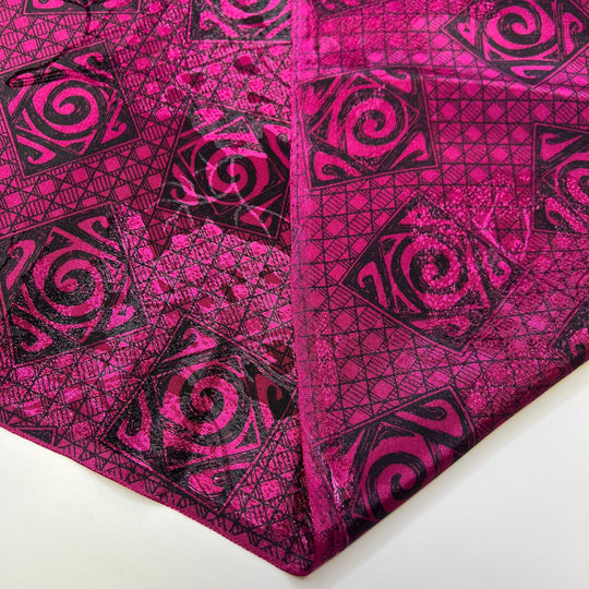 Colour Vortex - Polyester Blend Woven - Dark Pink/Black Geometric - 3.4M Bundle - True Deadstock fabric Fabric by private - Sustainable Textile | FABCYCLE