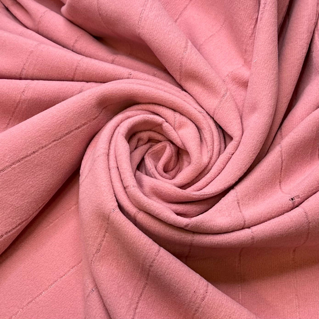 Comfort Food - Fleece Polyester Blend Knit - Pink Stripes - 2.2M Bundle - True Deadstock fabric Fabric by private - Sustainable Textile | FABCYCLE