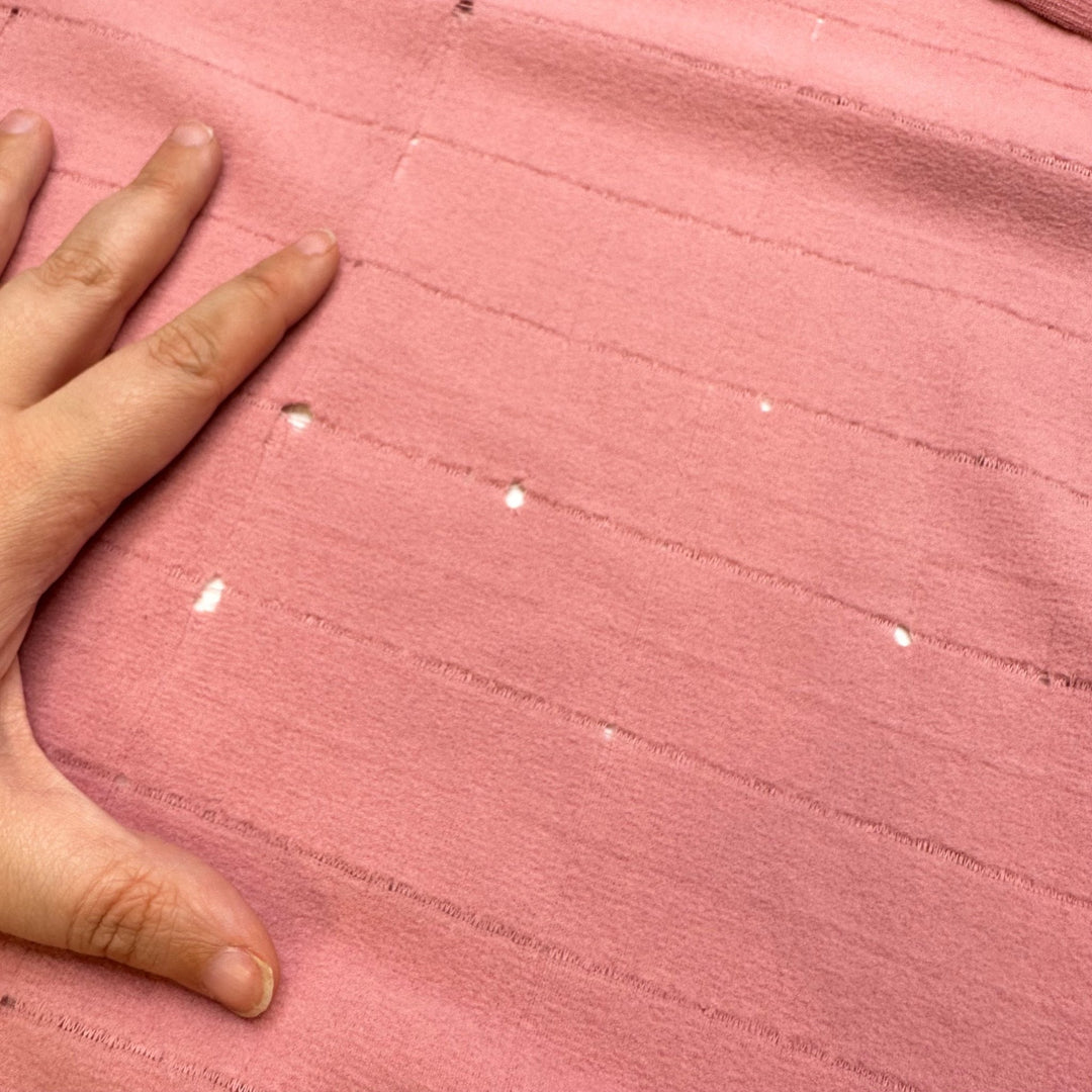 Comfort Food - Fleece Polyester Blend Knit - Pink Stripes - 2.2M Bundle - True Deadstock fabric Fabric by private - Sustainable Textile | FABCYCLE