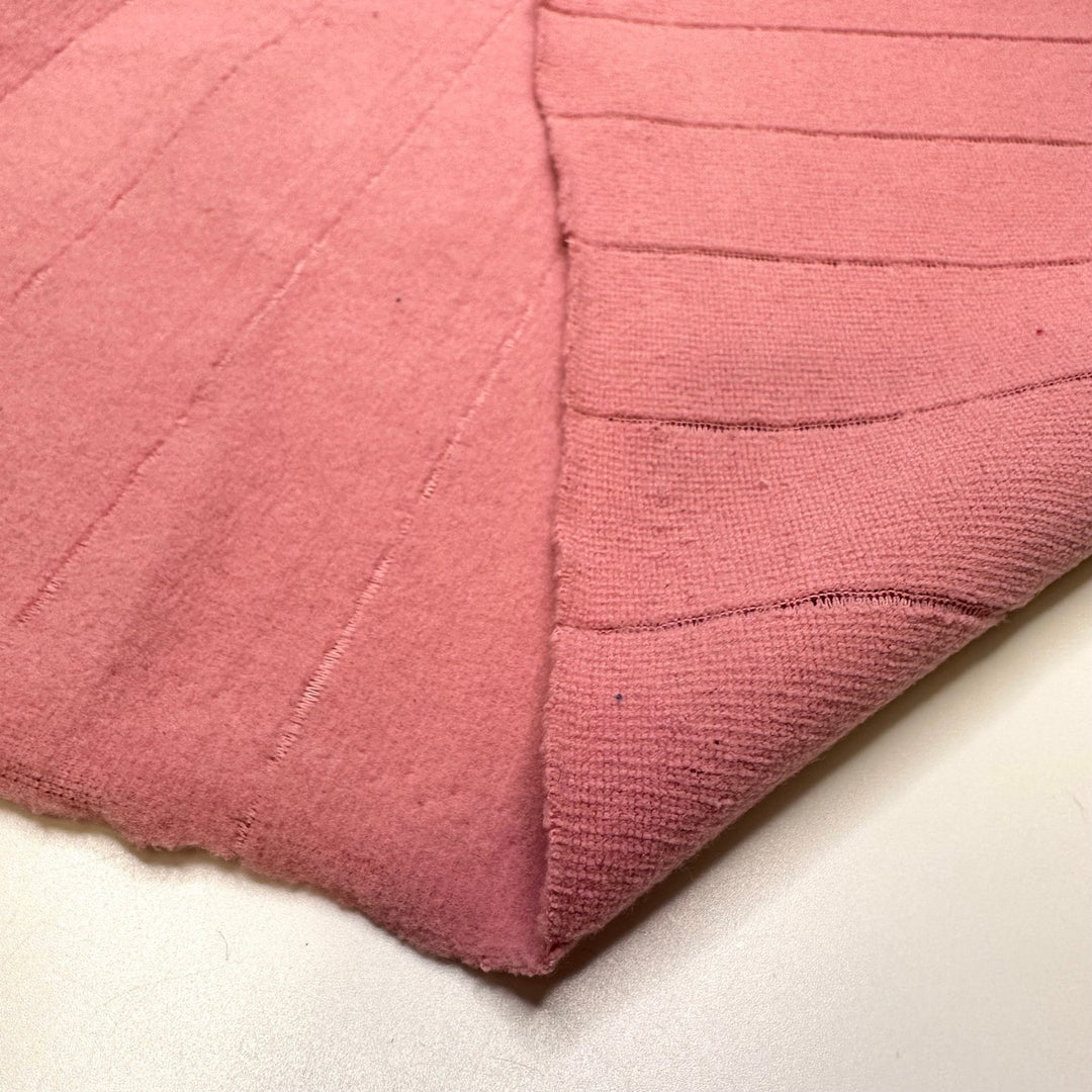 Comfort Food - Fleece Polyester Blend Knit - Pink Stripes - 2.2M Bundle - True Deadstock fabric Fabric by private - Sustainable Textile | FABCYCLE