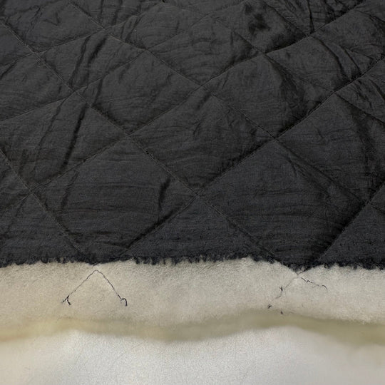 Comforting Abyss - Quilted Batting Poly Woven - Black/White - 2M Bundle - True Deadstock fabric Fabric by private - Sustainable Textile | FABCYCLE
