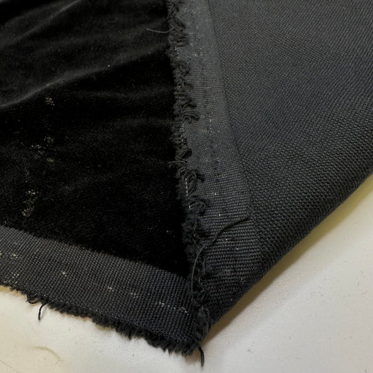 Comforting Warmth - Fire Retardent Velvet Cotton Blend Woven - Dark Grey - 3.75M Bundle - True Deadstock fabric Fabric by private - Sustainable Textile | FABCYCLE