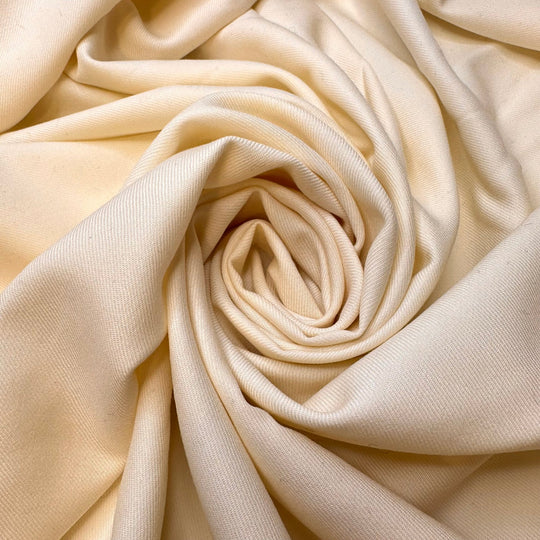 Commanding Elegance - Twill Weave Wool Woven - Cream - 2M Bundle - True Deadstock fabric Fabric by private - Sustainable Textile | FABCYCLE