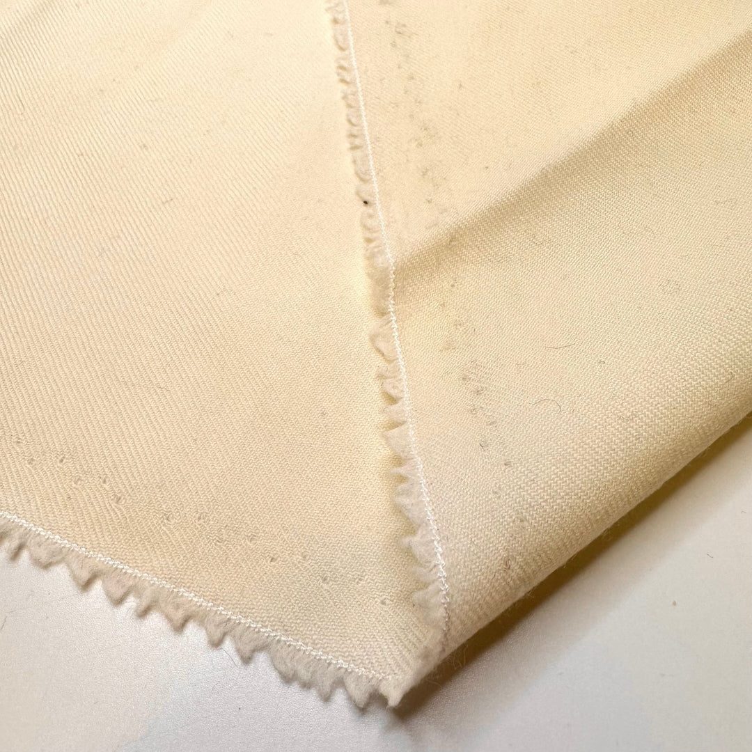 Commanding Elegance - Twill Weave Wool Woven - Cream - 2M Bundle - True Deadstock fabric Fabric by private - Sustainable Textile | FABCYCLE