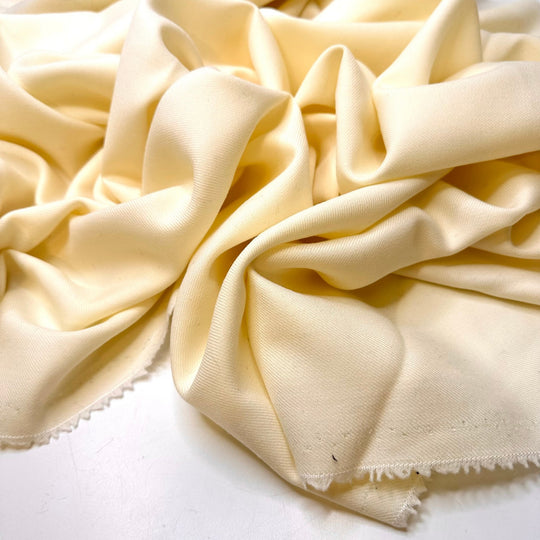 Commanding Elegance - Twill Weave Wool Woven - Cream - 2M Bundle - True Deadstock fabric Fabric by private - Sustainable Textile | FABCYCLE