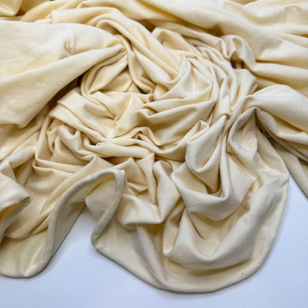 Communication Values - Jersey Bamboo Blend Knit - Light Yellow - 1.9M Bundle - True Deadstock fabric Fabric by private - Sustainable Textile | FABCYCLE