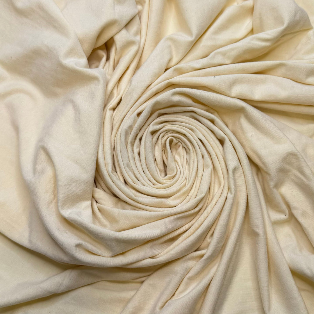 Communication Values - Jersey Bamboo Blend Knit - Light Yellow - 1.9M Bundle - True Deadstock fabric Fabric by private - Sustainable Textile | FABCYCLE