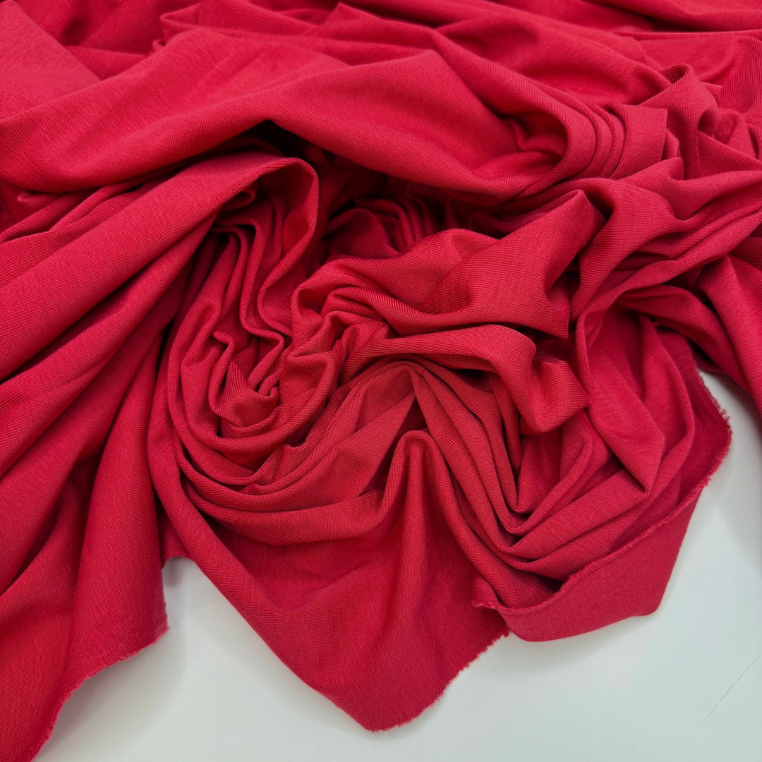 Community Care - Rib Knit Rayon Blend Knit - Red - 1.8M Bundle - True Deadstock fabric Fabric by private - Sustainable Textile | FABCYCLE