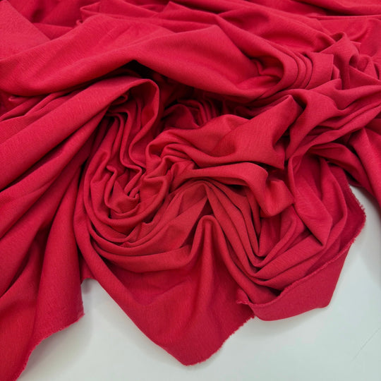 Community Care - Rib Knit Rayon Blend Knit - Red - 1.8M Bundle - True Deadstock fabric Fabric by private - Sustainable Textile | FABCYCLE