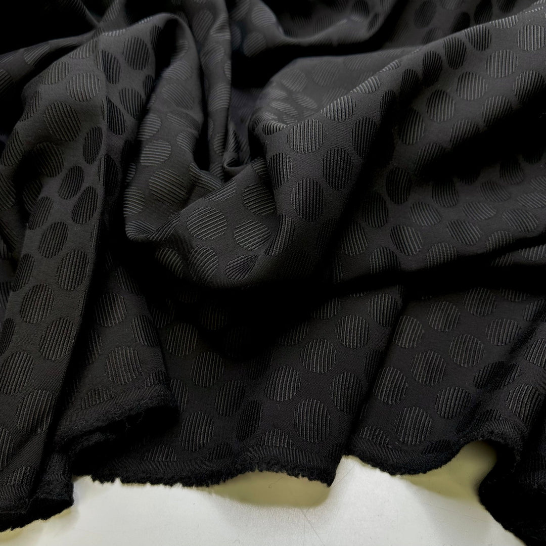 Community Connections - Wool Woven - Black Polka Dots - 1.4M Bundle - True Deadstock fabric Fabric by private - Sustainable Textile | FABCYCLE