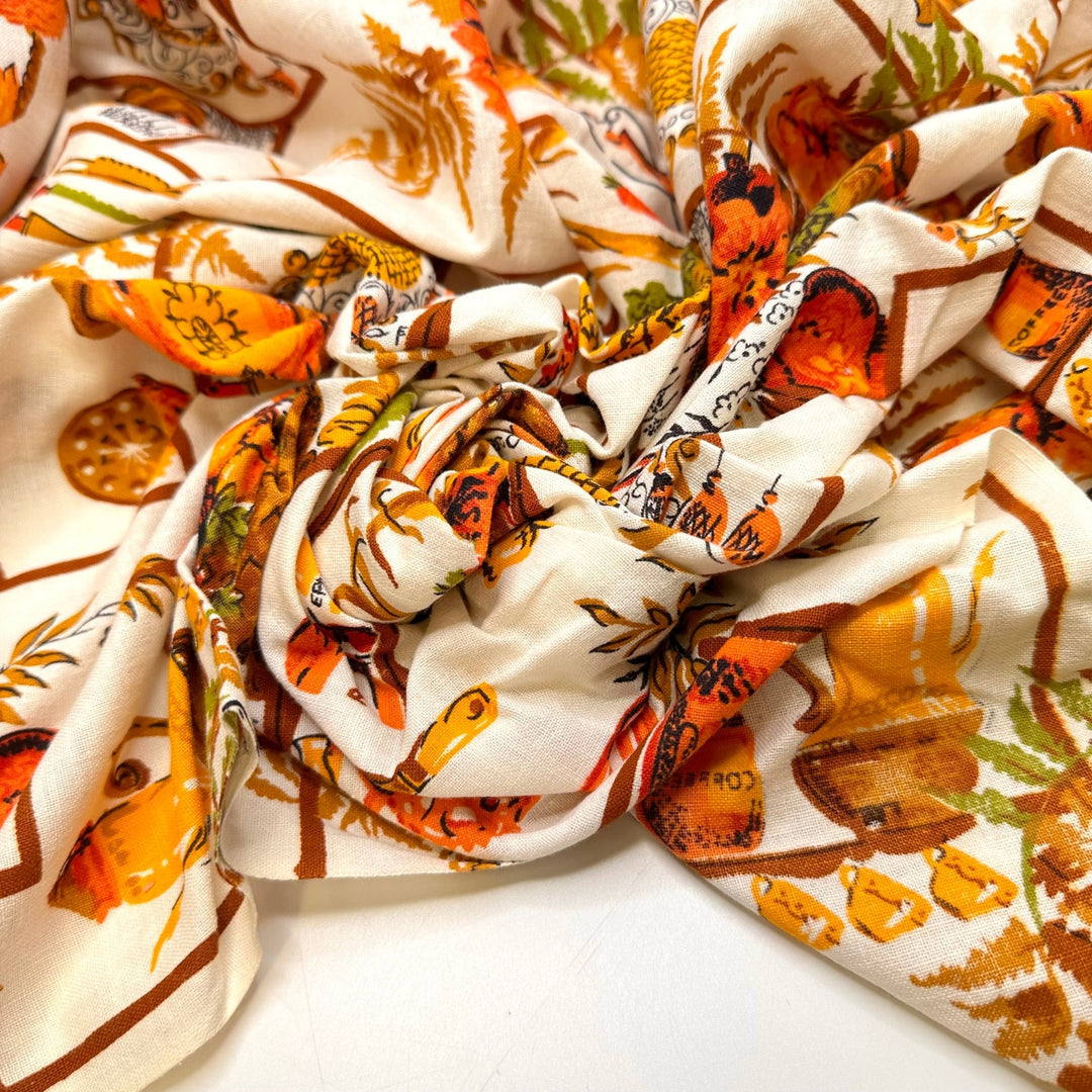 Community Gardening - Vintage Cotton Woven - Cream Multi Floral - 3.45M Bundle - True Deadstock fabric Fabric by private - Sustainable Textile | FABCYCLE