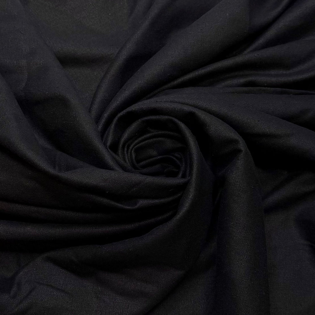 Competitive Party Planning - Noil Silk Woven - Black - 2M Bundle - True Deadstock fabric Fabric by private - Sustainable Textile | FABCYCLE