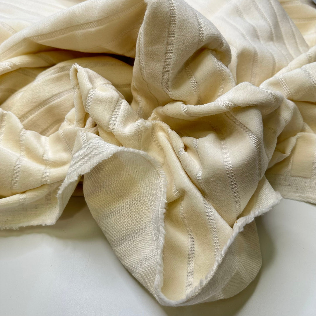Competitive Silent Auctions - Polyester Blend Woven - Cream Stripes - Bundles - True Deadstock fabric Fabric by private - Sustainable Textile | FABCYCLE