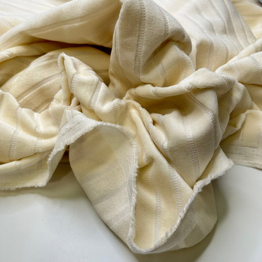 Competitive Silent Auctions - Polyester Blend Woven - Cream Stripes - Bundles - True Deadstock fabric Fabric by private - Sustainable Textile | FABCYCLE
