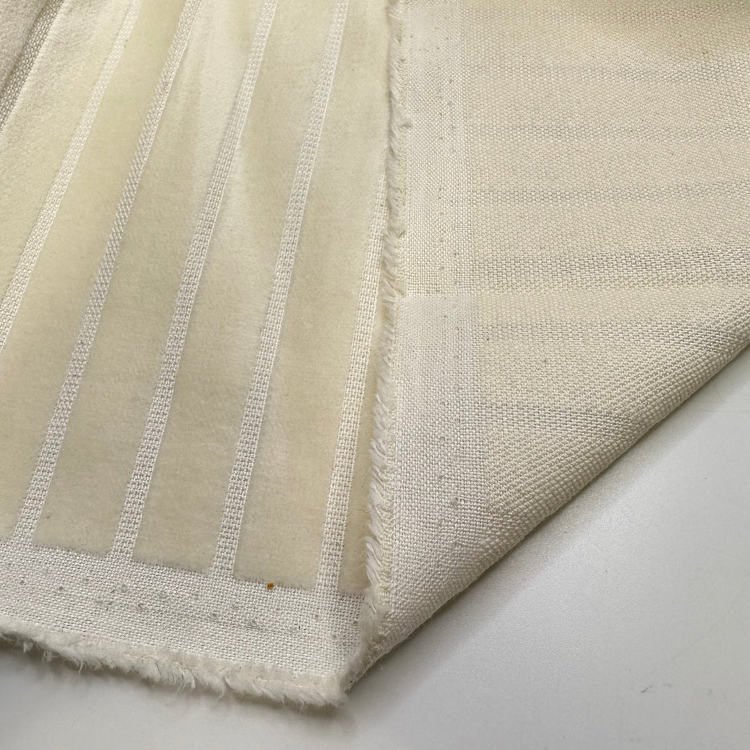 Competitive Silent Auctions - Polyester Blend Woven - Cream Stripes - Bundles - True Deadstock fabric Fabric by private - Sustainable Textile | FABCYCLE