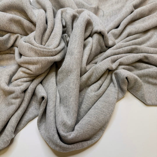 Compostable Plastics Developed - Tubular Rib Knit Cotton Blend Knit - Grey - 1.4M Bundle - True Deadstock fabric Fabric by private - Sustainable Textile | FABCYCLE
