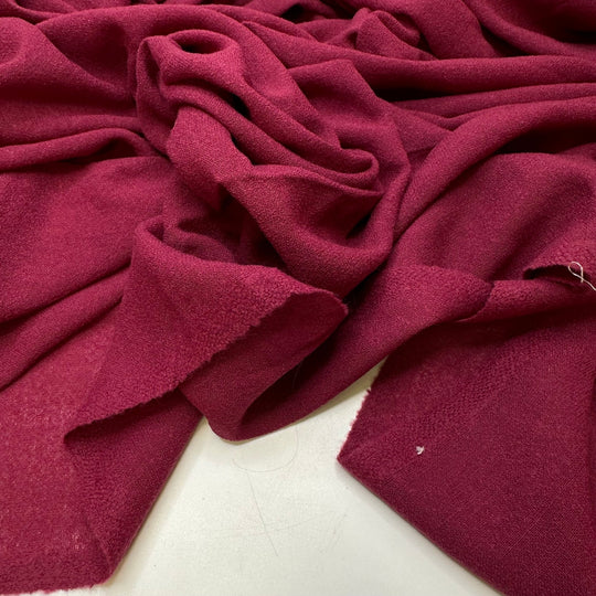 Cooking Over A Campfire - Crepe Wool Woven - Light Burgundy - 1.2M Bundle - True Deadstock fabric Fabric by private - Sustainable Textile | FABCYCLE