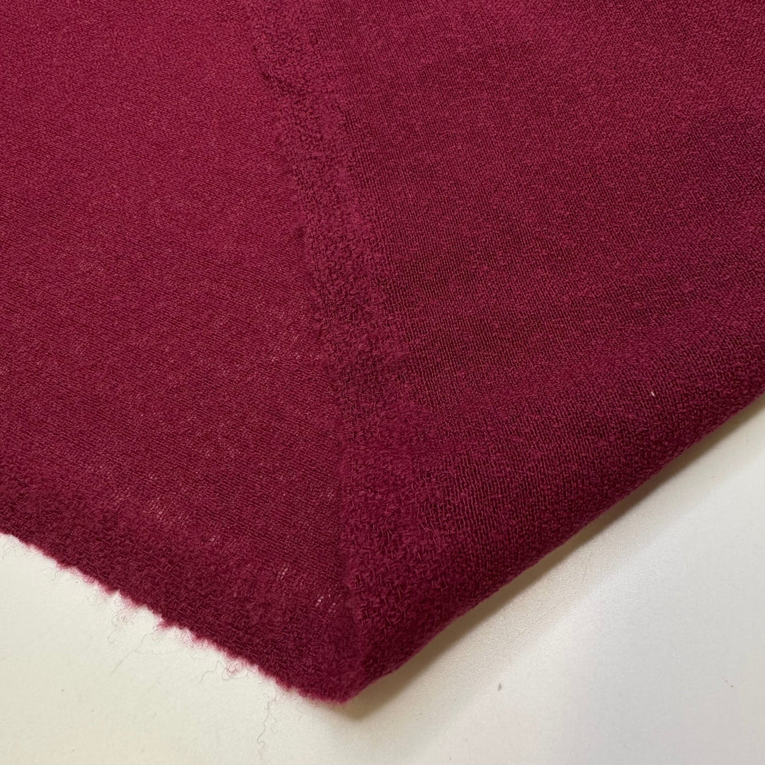 Cooking Over A Campfire - Crepe Wool Woven - Light Burgundy - 1.2M Bundle - True Deadstock fabric Fabric by private - Sustainable Textile | FABCYCLE
