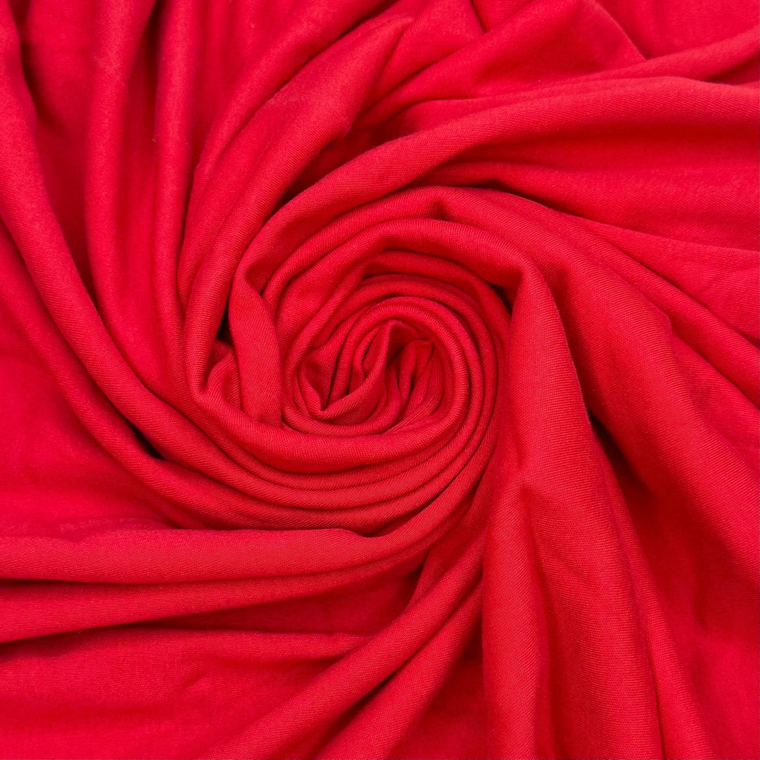 Cooking Over A Campfire - Rib Knit Cotton Blend Knit - Red - 0.95M Bundle - True Deadstock fabric Fabric by private - Sustainable Textile | FABCYCLE
