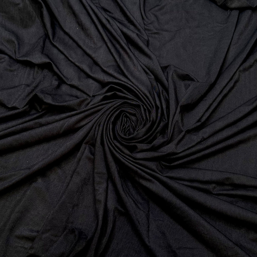 Cool Night Breeze - Jersey Bamboo Blend Knit - Black - 2M Bundle - True Deadstock fabric Fabric by private - Sustainable Textile | FABCYCLE