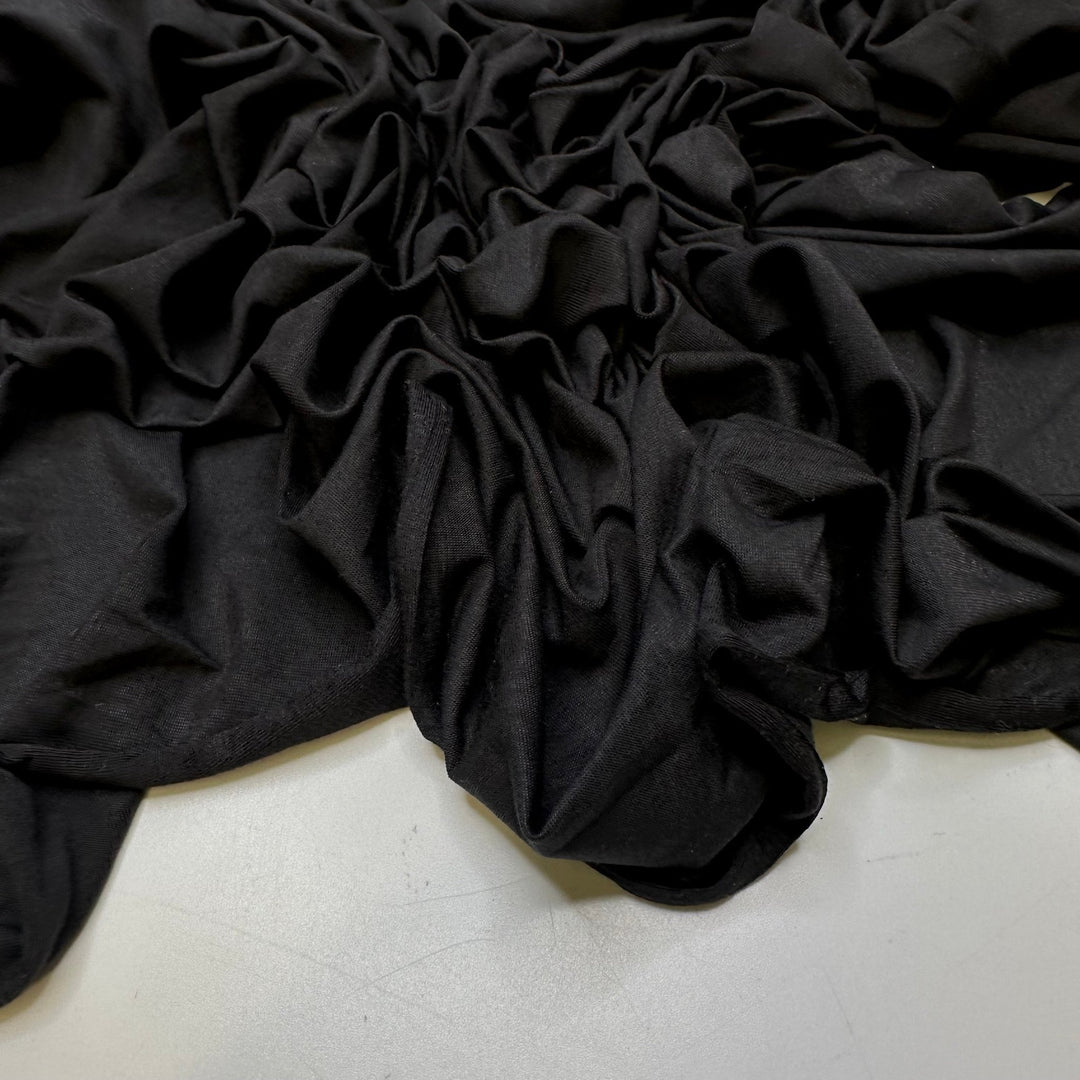 Cool Night Breeze - Jersey Bamboo Blend Knit - Black - 2M Bundle - True Deadstock fabric Fabric by private - Sustainable Textile | FABCYCLE