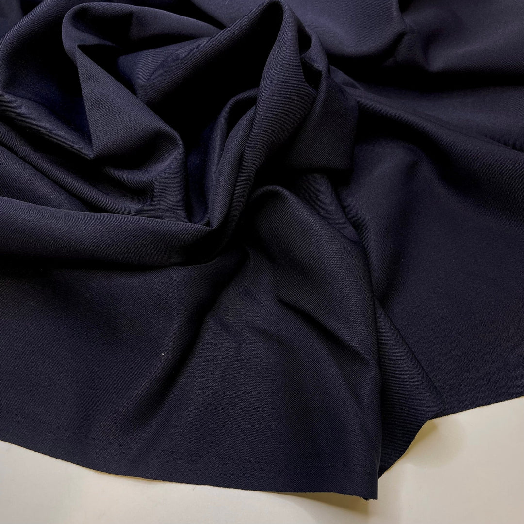 Cool Toned Shadows - Polyester Blend Woven - Dark Navy - 1.8M Bundle - True Deadstock fabric Fabric by private - Sustainable Textile | FABCYCLE