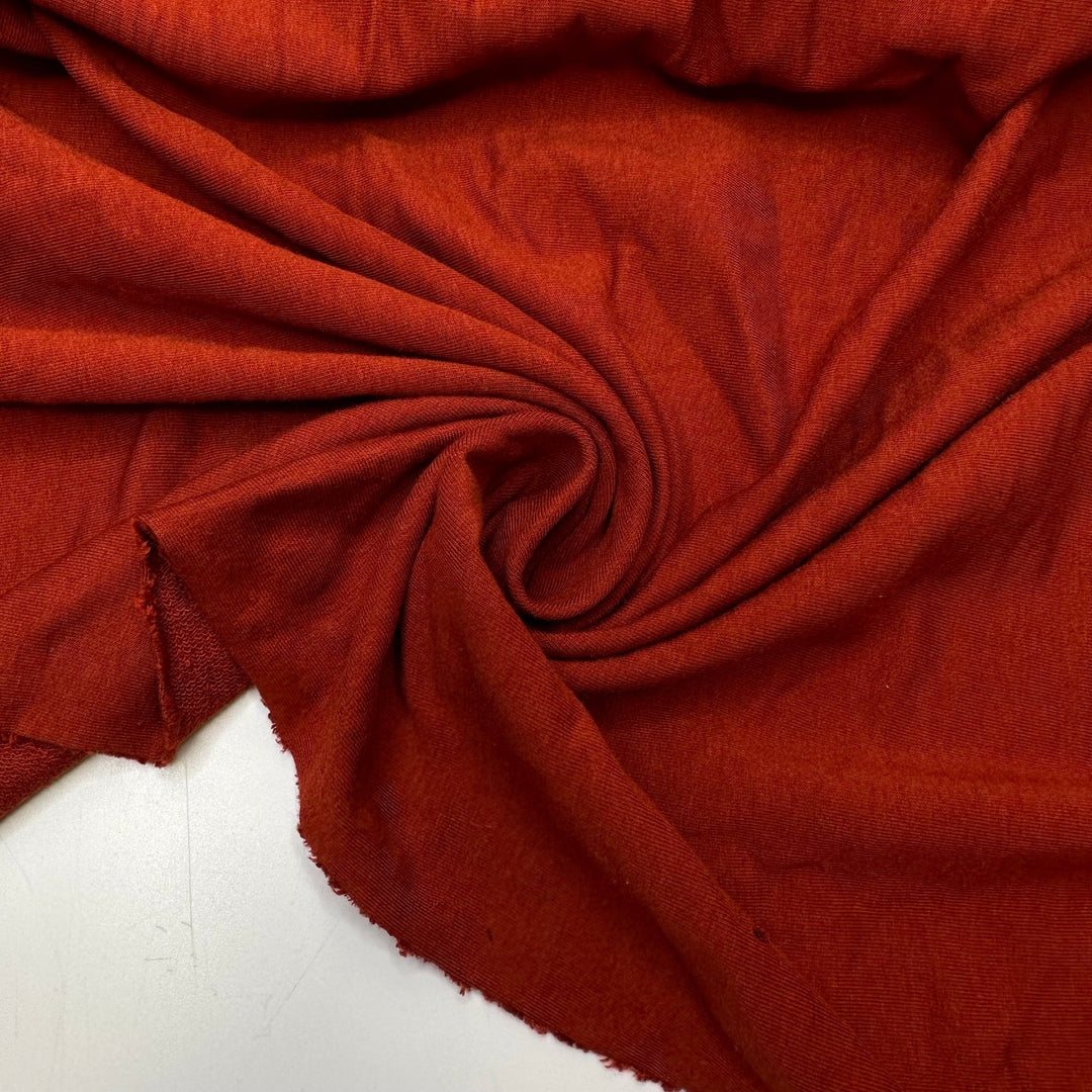Copper Pipes - French Terry Bamboo Blend Knit - Dark Orange - Bundles - True Deadstock fabric Fabric by private - Sustainable Textile | FABCYCLE