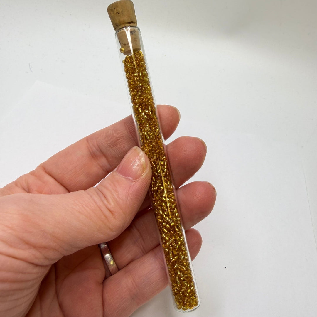 Corked Tube Gold Beads - Gold - 100 Pack - True Deadstock supplies Fabric by private - Sustainable Textile | FABCYCLE