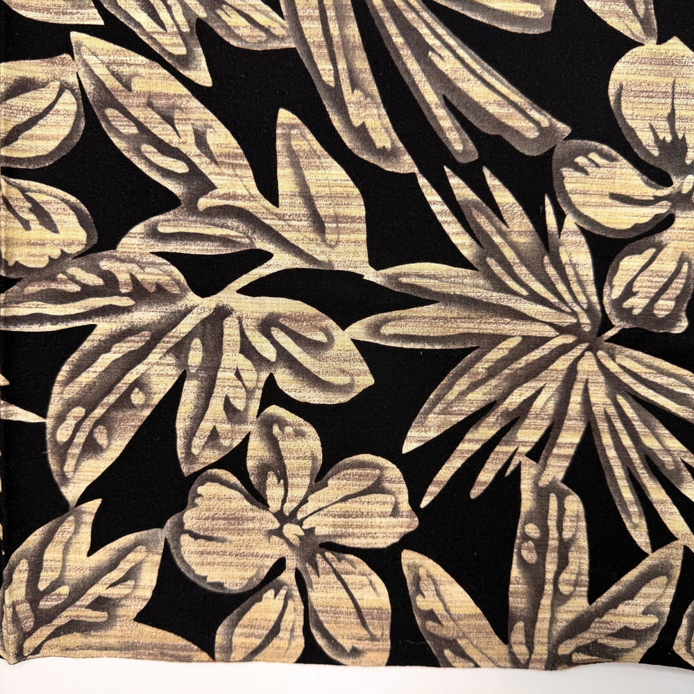 Corn Is A-maize-ing - Cotton/Linen Woven - Cream/Black Floral - 2.65M Bundle - True Deadstock fabric Fabric by private - Sustainable Textile | FABCYCLE