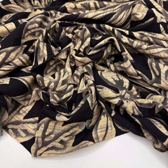 Corn Is A-maize-ing - Cotton/Linen Woven - Cream/Black Floral - 2.65M Bundle - True Deadstock fabric Fabric by private - Sustainable Textile | FABCYCLE