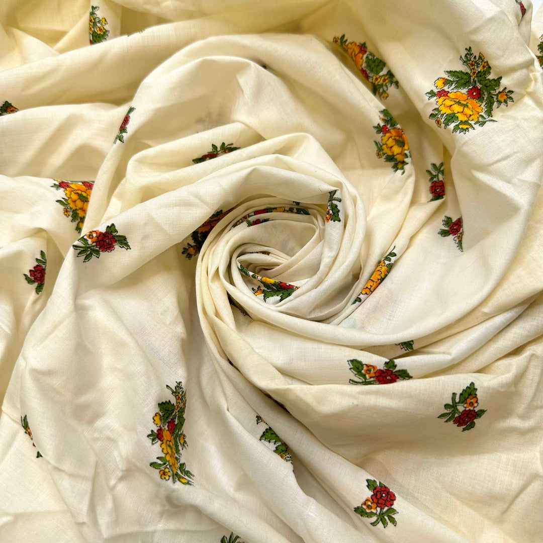 Corsage - Cotton Woven - Cream Multi Floral - 2.6M Bundle - True Deadstock fabric Fabric by private - Sustainable Textile | FABCYCLE