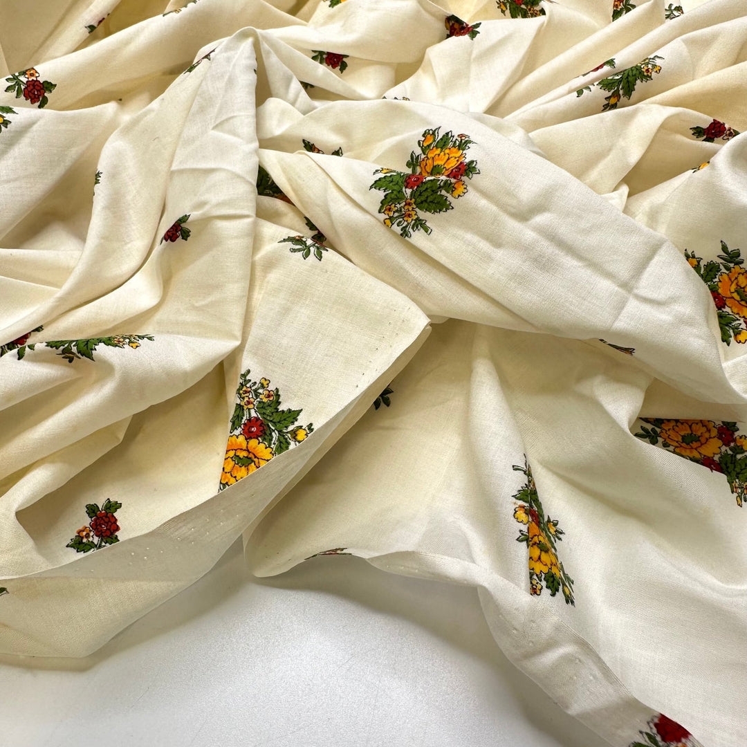Corsage - Cotton Woven - Cream Multi Floral - 2.6M Bundle - True Deadstock fabric Fabric by private - Sustainable Textile | FABCYCLE