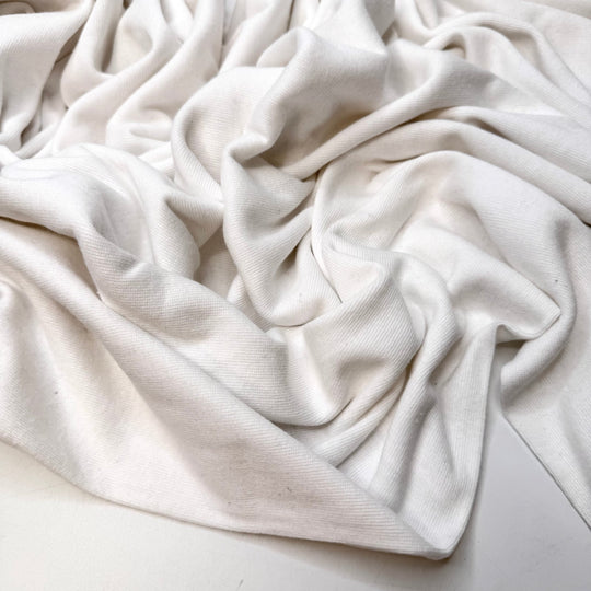 Cottage Yarrow - Tubular Rib Knit Cotton Blend Knit - White - Bundles - True Deadstock fabric Fabric by private - Sustainable Textile | FABCYCLE
