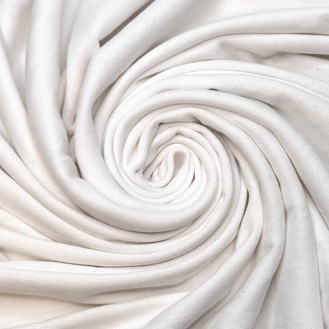 Cottage Yarrow - Tubular Rib Knit Cotton Blend Knit - White - Bundles - True Deadstock fabric Fabric by private - Sustainable Textile | FABCYCLE