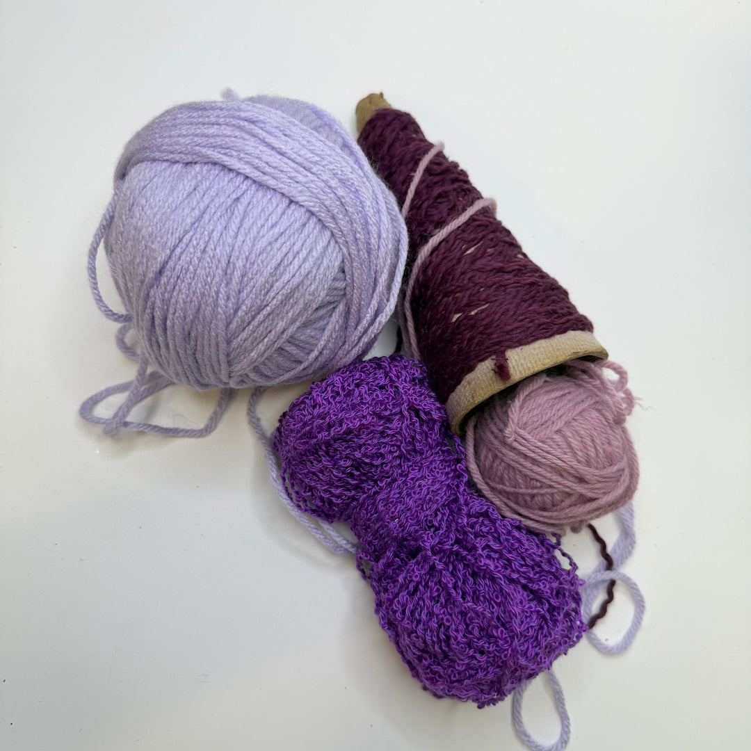 Cotton and Acrylic Yarn - Purple - 4 Pack - True Deadstock supplies Fabric by private - Sustainable Textile | FABCYCLE