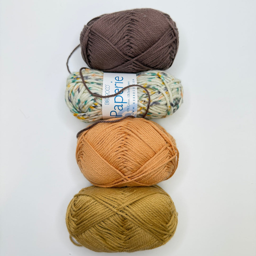 Cotton Blend Yarn - Brown Coral Mustard Multi - 4 Pack - True Deadstock supplies Fabric by private - Sustainable Textile | FABCYCLE