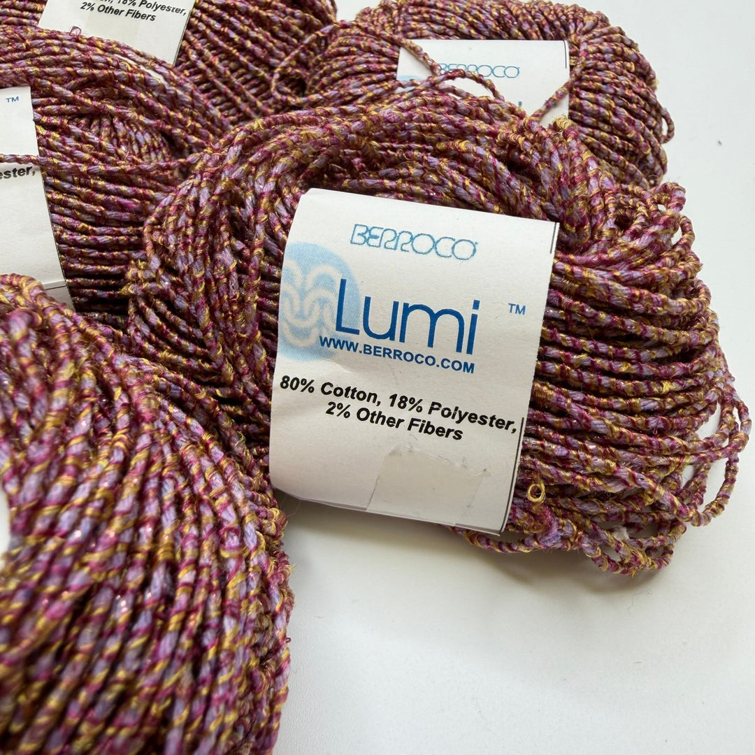 Cotton Blend Yarn - Purple Red Gold - 5 Pack - True Deadstock supplies Fabric by private - Sustainable Textile | FABCYCLE