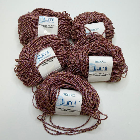 Cotton Blend Yarn - Purple Red Gold - 5 Pack - True Deadstock supplies Fabric by private - Sustainable Textile | FABCYCLE