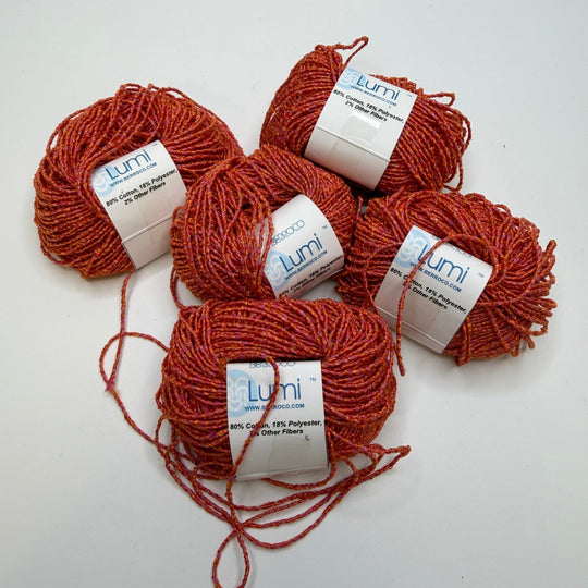 Cotton Blend Yarn - Red/Orange - 5 Pack - True Deadstock supplies Fabric by private - Sustainable Textile | FABCYCLE