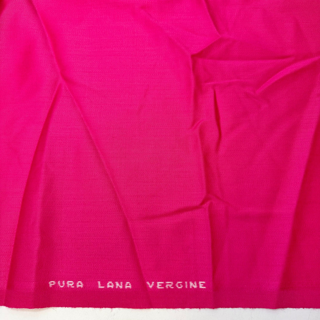 Cotton Candy Quartz - Sateen Virgin Wool Woven - Bright Barbie Pink - 3M Bundle - True Deadstock fabric Fabric by private - Sustainable Textile | FABCYCLE