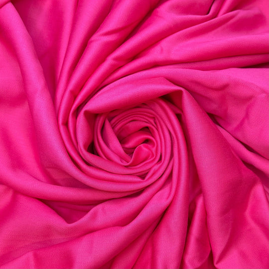 Cotton Candy Quartz - Sateen Virgin Wool Woven - Bright Barbie Pink - 3M Bundle - True Deadstock fabric Fabric by private - Sustainable Textile | FABCYCLE