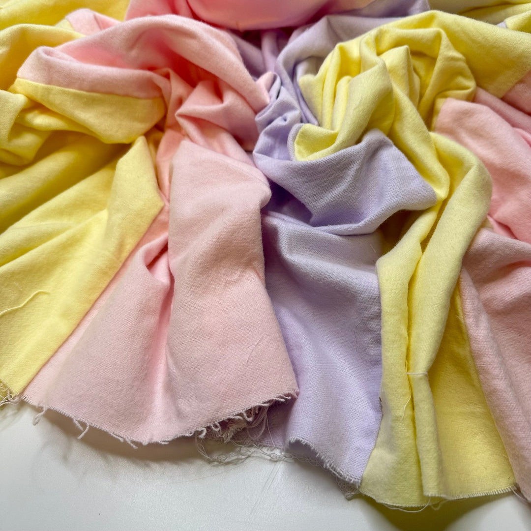 Cotton Candy Rainbow - Brushed Cotton Woven - Pink Yellow Purple - 2.7M Bundle - True Deadstock fabric Fabric by private - Sustainable Textile | FABCYCLE