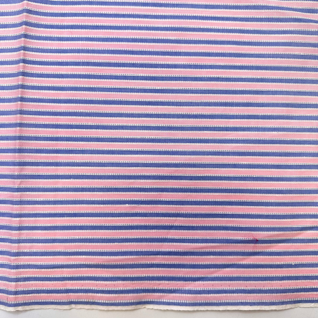 Cotton Candy Slushie - Vintage Cotton Woven - Blue/Pink Stripes - 1.5M Bundle - True Deadstock fabric Fabric by private - Sustainable Textile | FABCYCLE