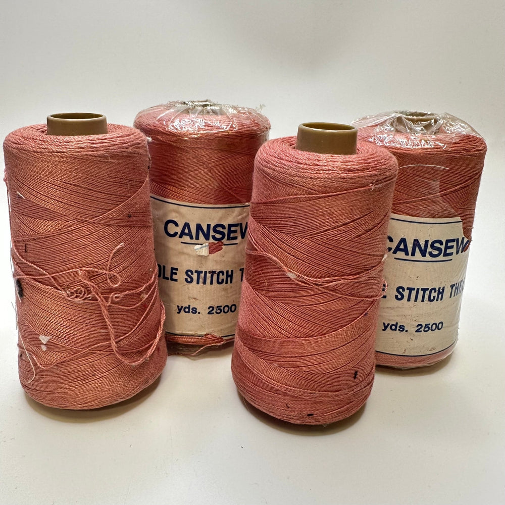 Cotton Saddle Stitch Thread - Dark Pink - 4 Pack - True Deadstock supplies Fabric by private - Sustainable Textile | FABCYCLE