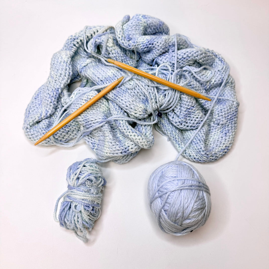 Cotton Unfinished Project Yarn - Light Blue - Individual - True Deadstock supplies Fabric by private - Sustainable Textile | FABCYCLE
